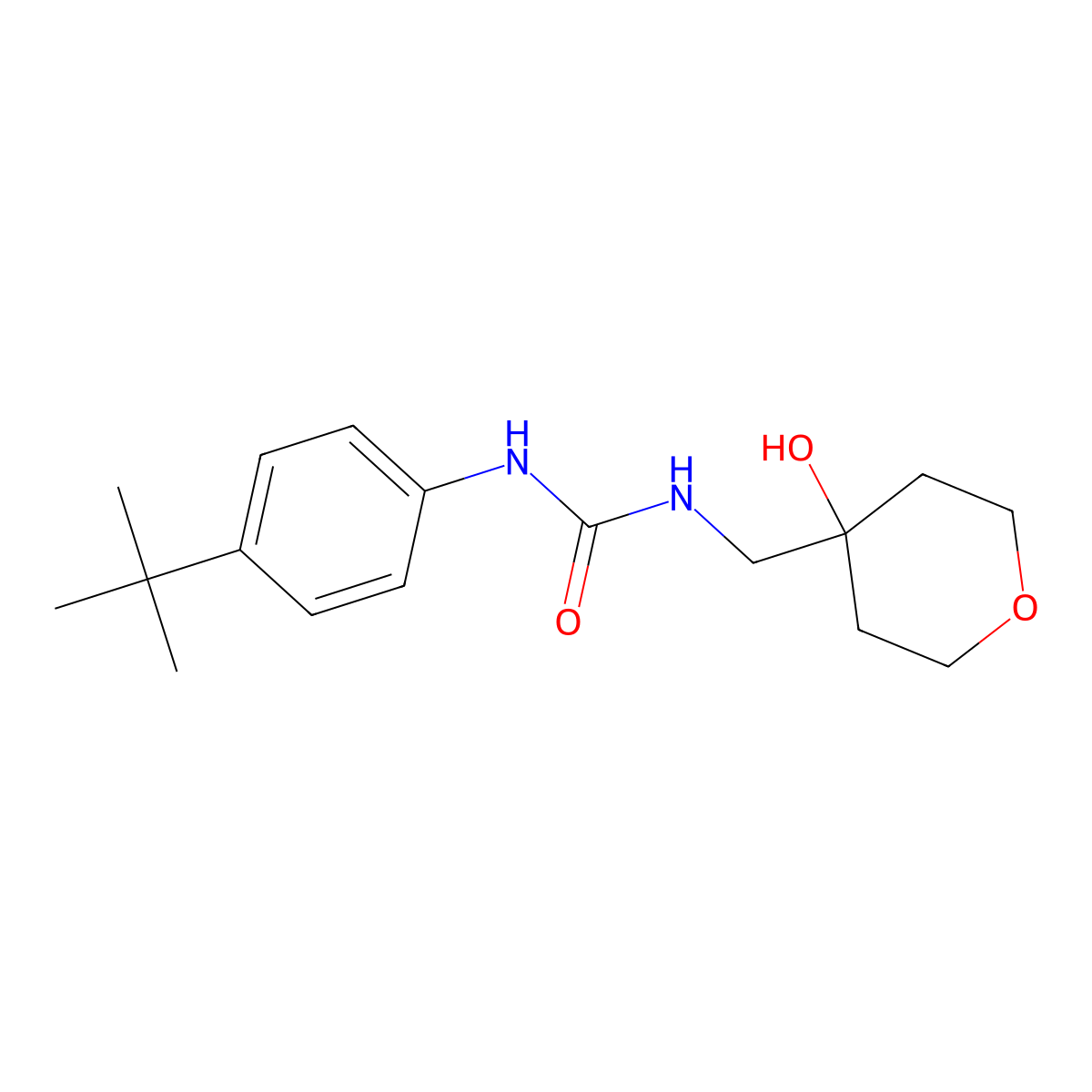 1-(4-Tert-butylphenyl)-3-[(4-hydroxyoxan-4-yl)methyl]urea molecular structure, CAS 1351618-35-3