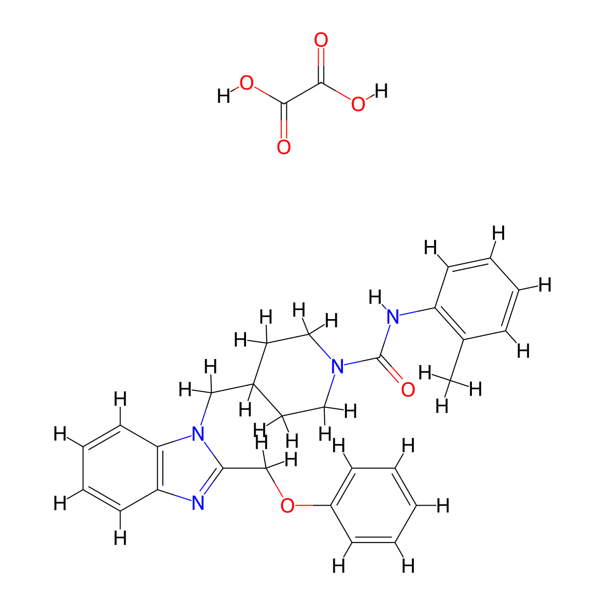4-((2-(phenoxymethyl)-1H-benzo[d]imidazol-1-yl)methyl)-N-(o-tolyl)piperidine-1-carboxamide oxalate molecular structure, CAS 1351618-39-7