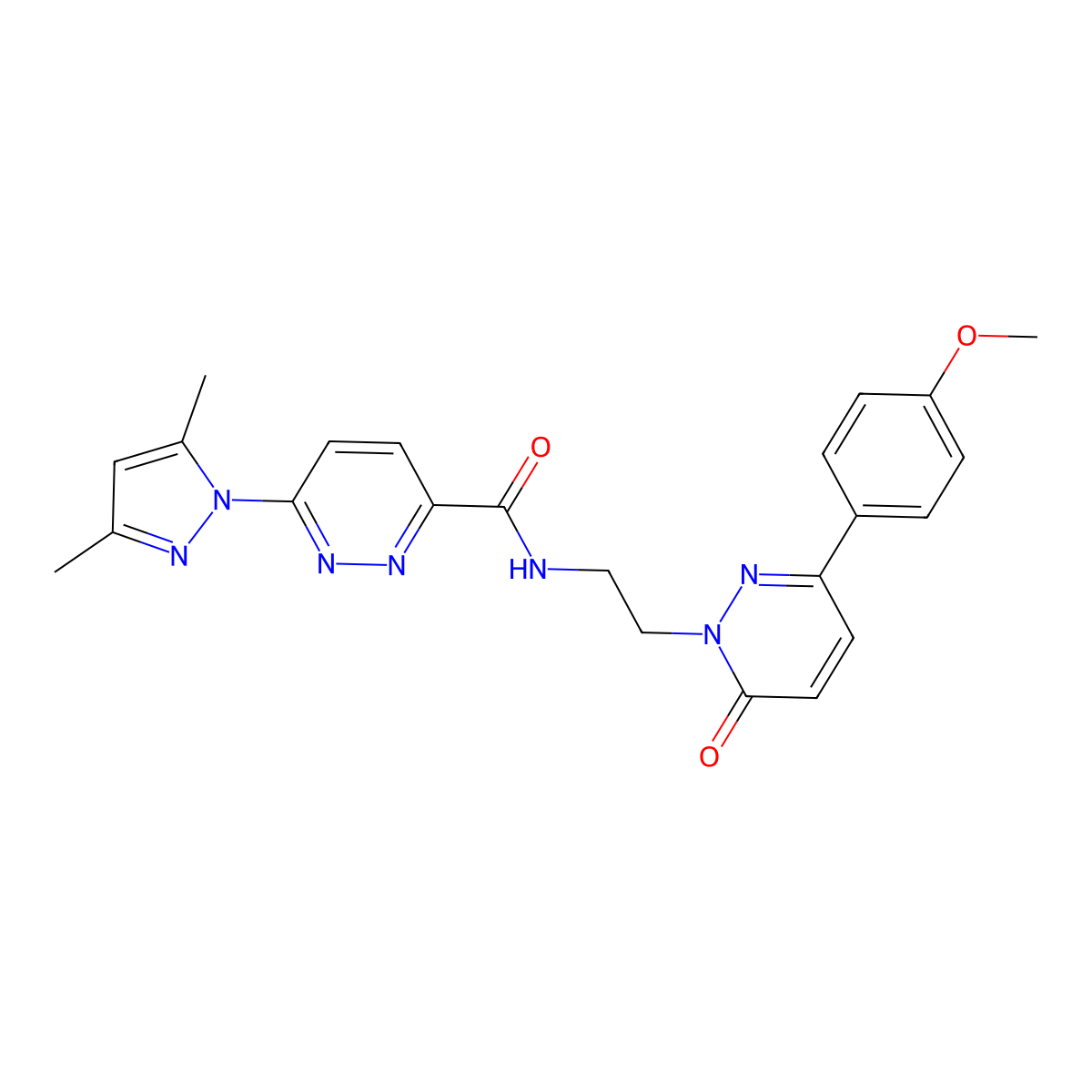 6-(3,5-dimethyl-1H-pyrazol-1-yl)-N-(2-(3-(4-methoxyphenyl)-6-oxopyridazin-1(6H)-yl)ethyl)pyridazine-3-carboxamide molecular structure, CAS 1351618-70-6