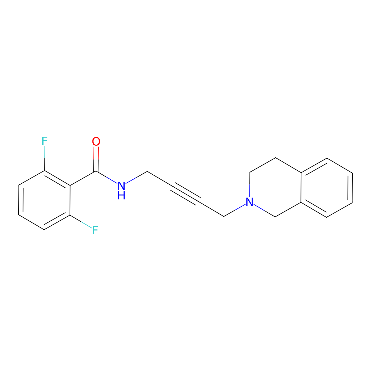 N-(4-(3,4-dihydroisoquinolin-2(1H)-yl)but-2-yn-1-yl)-2,6-difluorobenzamide molecular structure, CAS 1351618-75-1