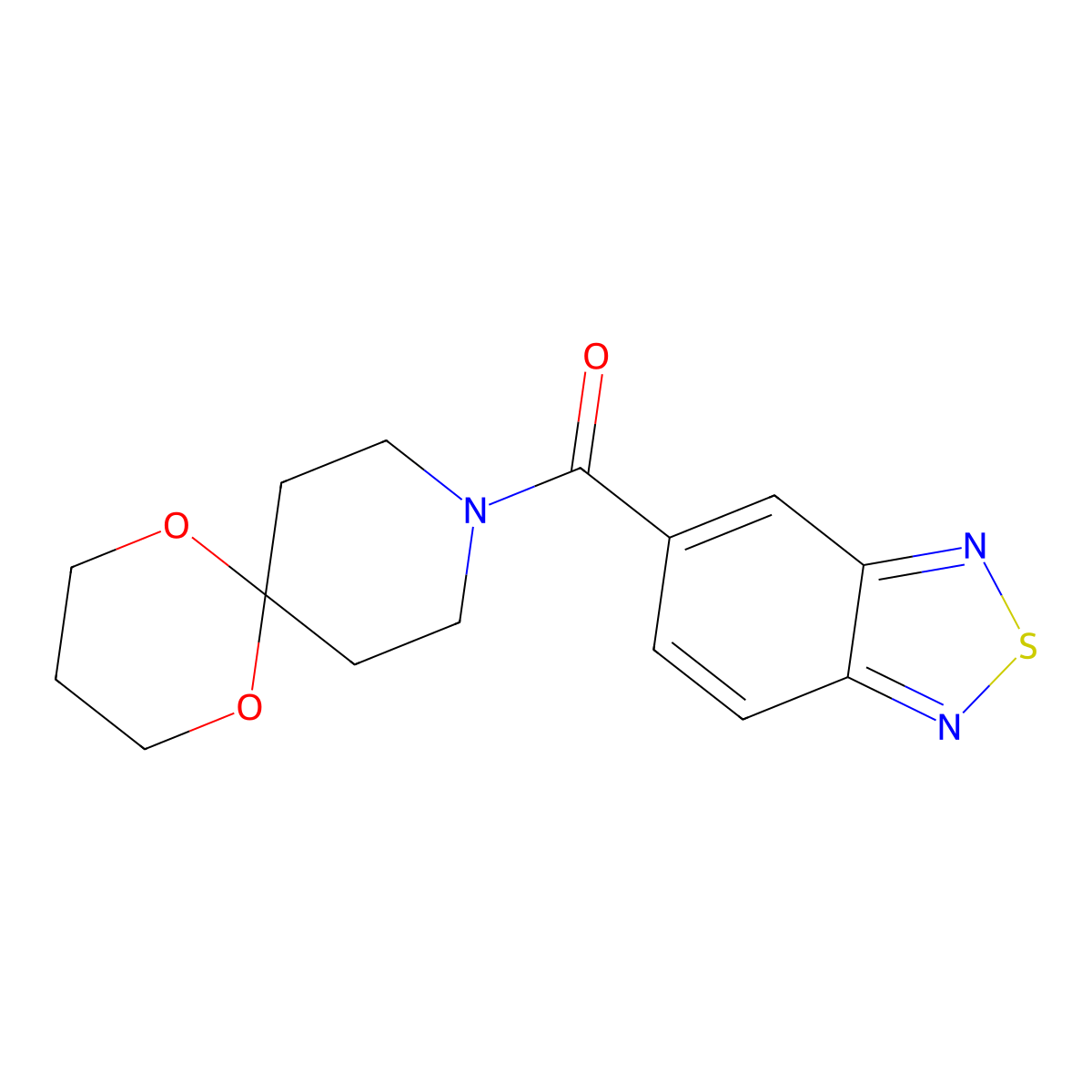 Benzo[c][1,2,5]thiadiazol-5-yl(1,5-dioxa-9-azaspiro[5.5]undecan-9-yl)methanone molecular structure, CAS 1351618-77-3