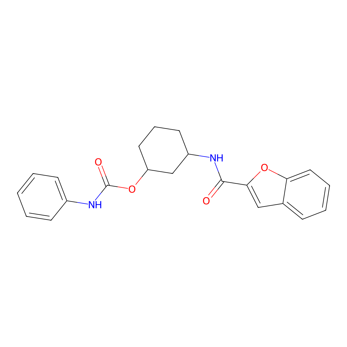 3-(Benzofuran-2-carboxamido)cyclohexyl phenylcarbamate molecular structure, CAS 1351618-84-2