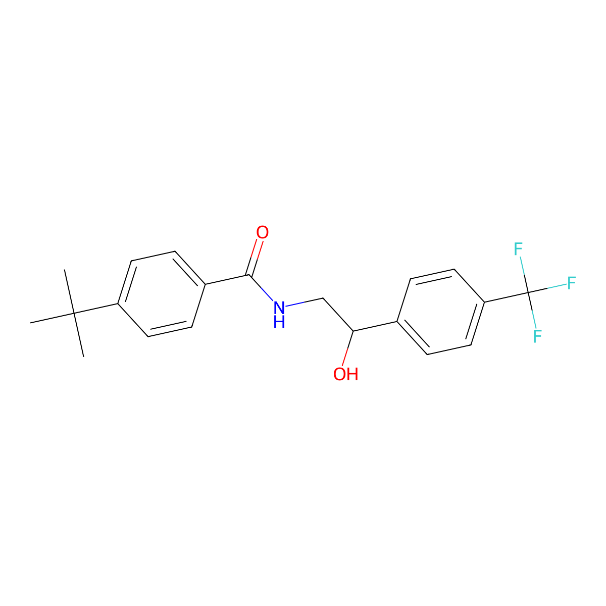 4-(tert-butyl)-N-(2-hydroxy-2-(4-(trifluoromethyl)phenyl)ethyl)benzamide molecular structure, CAS 1351618-91-1