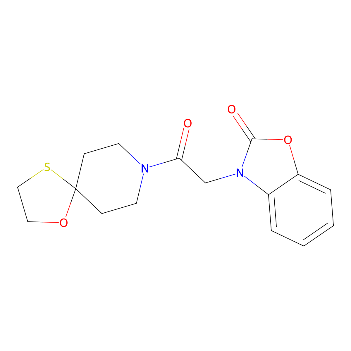 3-(2-oxo-2-(1-oxa-4-thia-8-azaspiro[4.5]decan-8-yl)ethyl)benzo[d]oxazol-2(3H)-one molecular structure, CAS 1351619-05-0