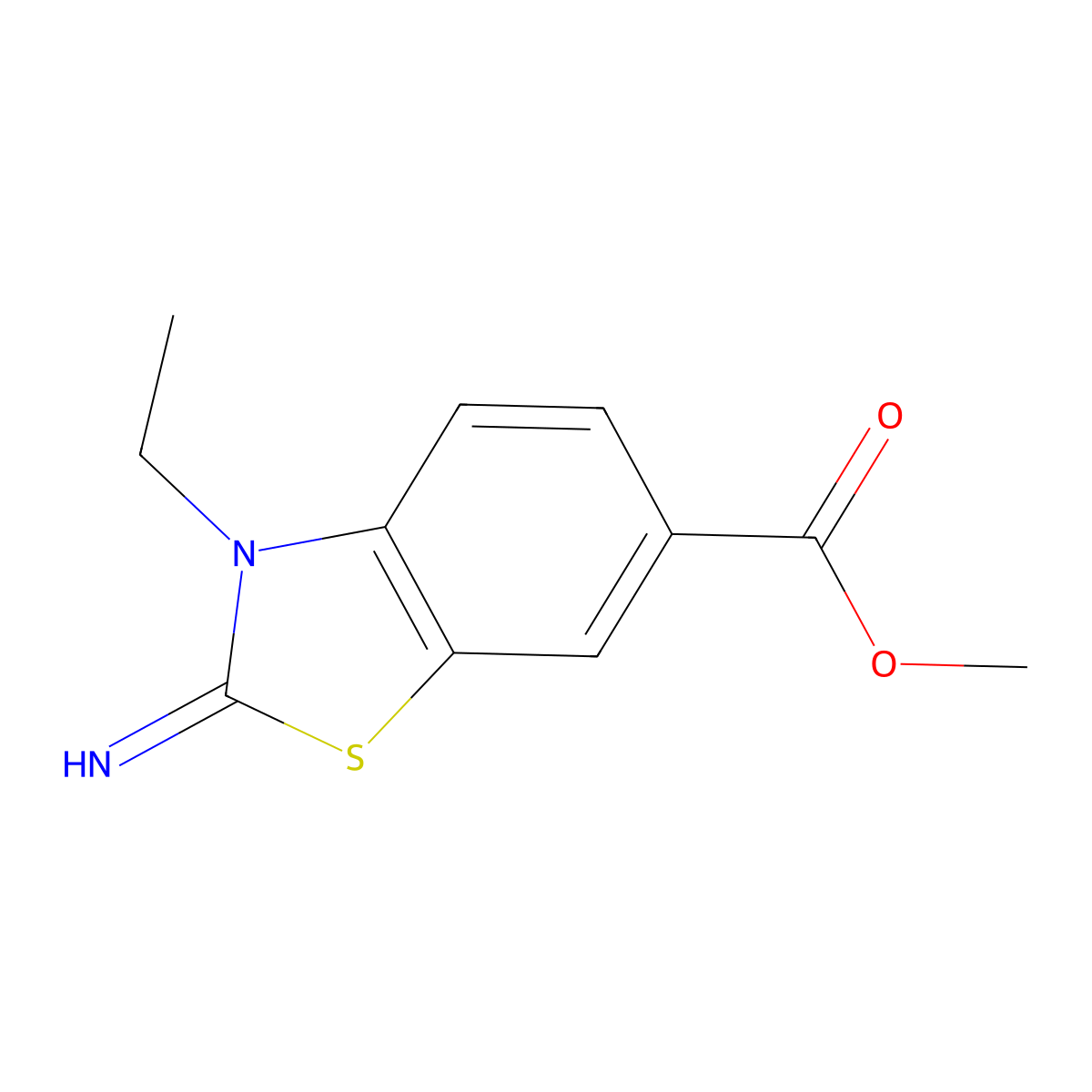 Methyl 3-ethyl-2-imino-2,3-dihydrobenzo[d]thiazole-6-carboxylate molecular structure, CAS 1351619-09-4