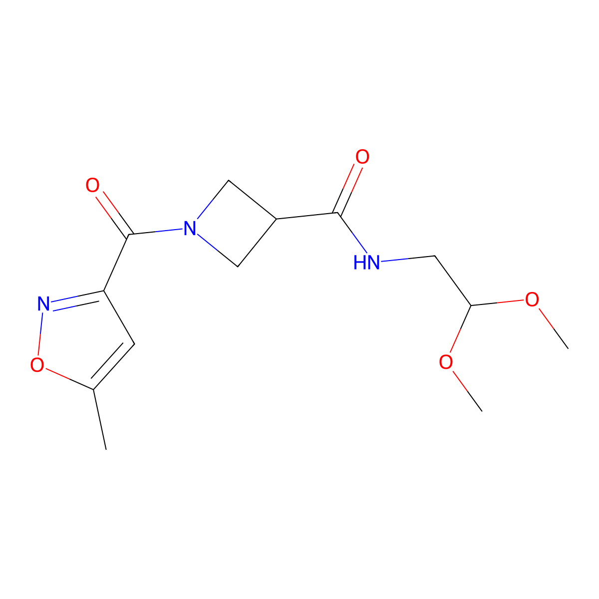 N-(2,2-dimethoxyethyl)-1-(5-methylisoxazole-3-carbonyl)azetidine-3-carboxamide molecular structure, CAS 1351619-33-4