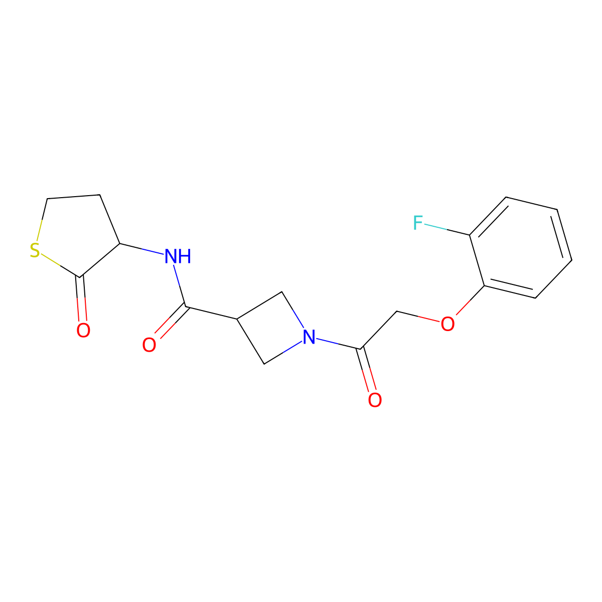 1-[2-(2-fluorophenoxy)acetyl]-N-(2-oxothiolan-3-yl)azetidine-3-carboxamide molecular structure, CAS 1351619-44-7