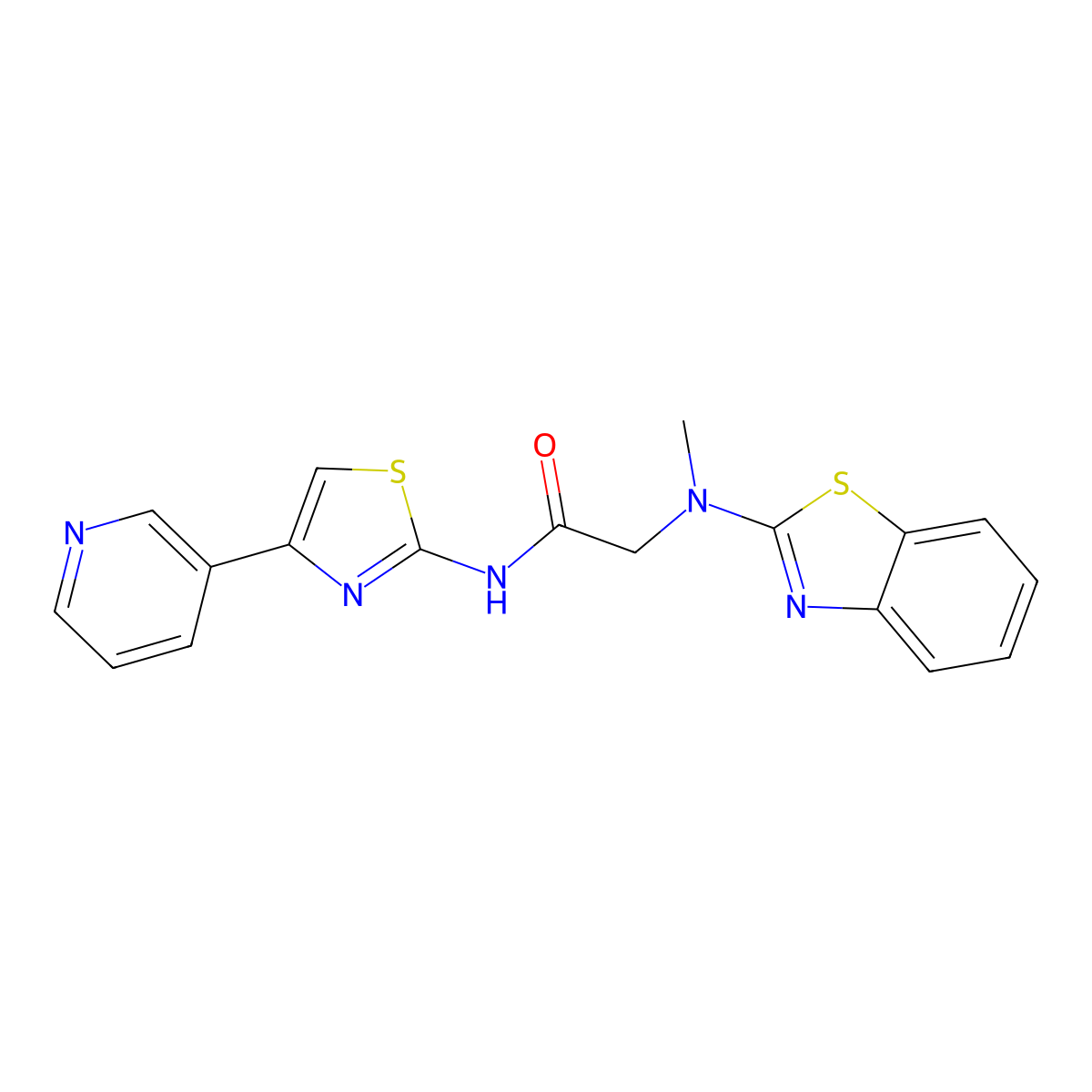 2-(benzo[d]thiazol-2-yl(methyl)amino)-N-(4-(pyridin-3-yl)thiazol-2-yl)acetamide molecular structure, CAS 1351619-47-0