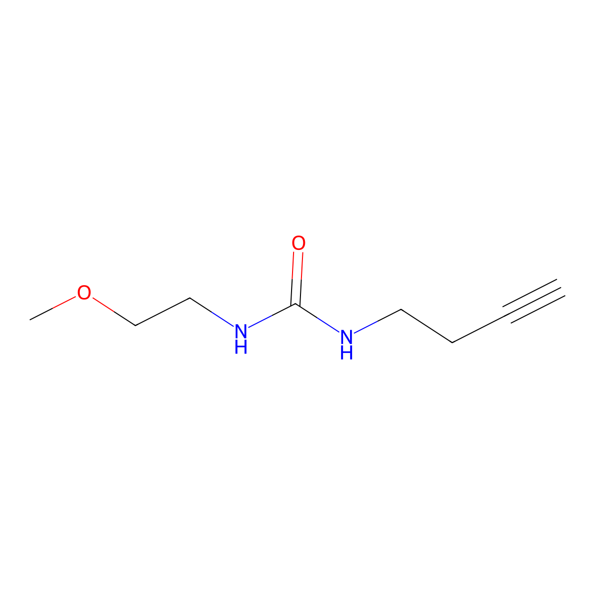 1-(But-3-yn-1-yl)-3-(2-methoxyethyl)urea molecular structure, CAS 1351619-62-9