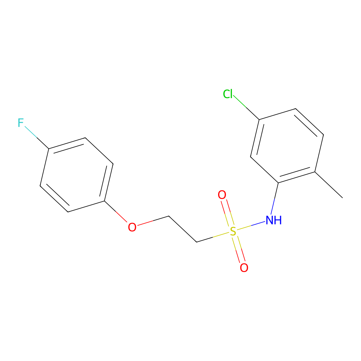 N-(5-chloro-2-methylphenyl)-2-(4-fluorophenoxy)ethanesulfonamide molecular structure, CAS 1351619-73-2