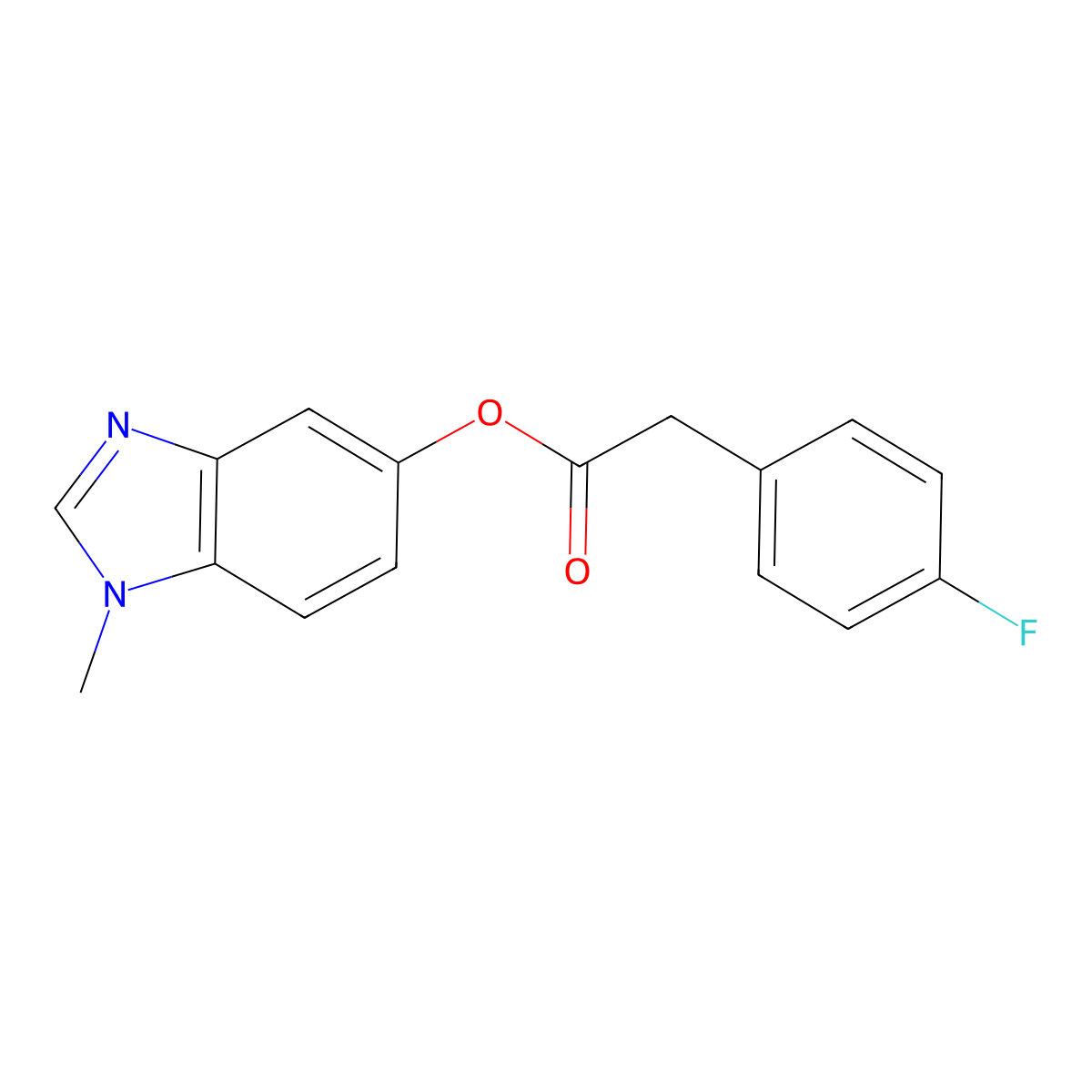 1-methyl-1H-1,3-benzodiazol-5-yl 2-(4-fluorophenyl)acetate molecular structure, CAS 1351619-81-2