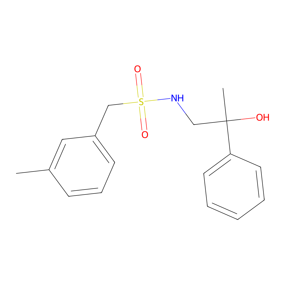 N-(2-hydroxy-2-phenylpropyl)-1-(m-tolyl)methanesulfonamide molecular structure, CAS 1351620-19-3