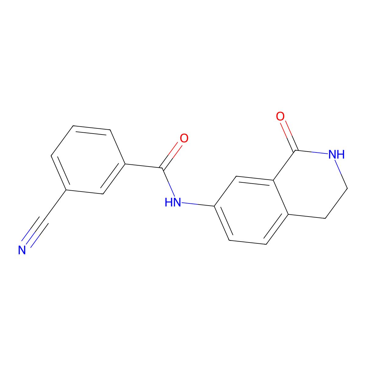 3-cyano-N-(1-oxo-1,2,3,4-tetrahydroisoquinolin-7-yl)benzamide molecular structure, CAS 1351620-30-8