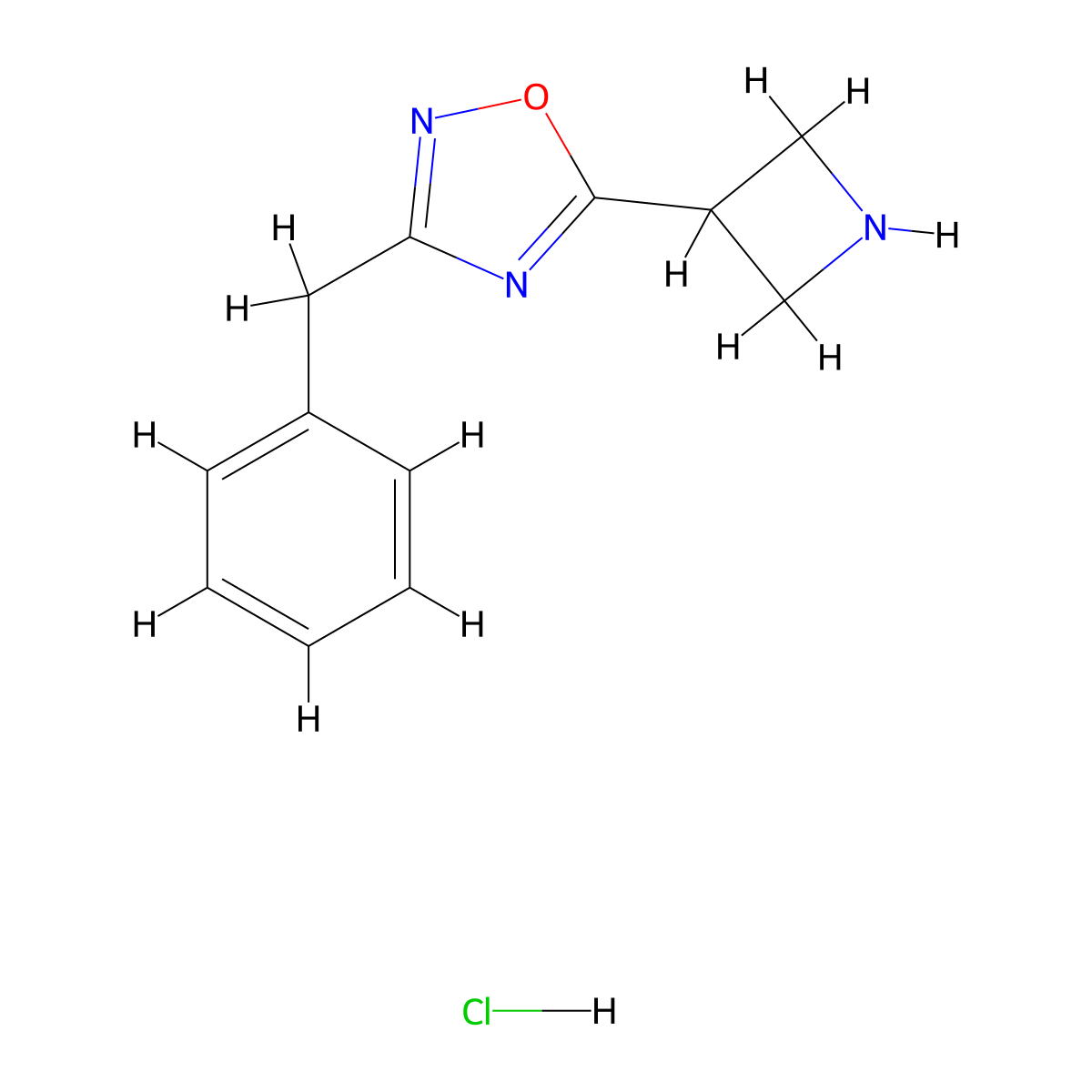 5-Azetidin-3-yl-3-benzyl-1,2,4-oxadiazole hydrochloride molecular structure, CAS 1351620-40-0
