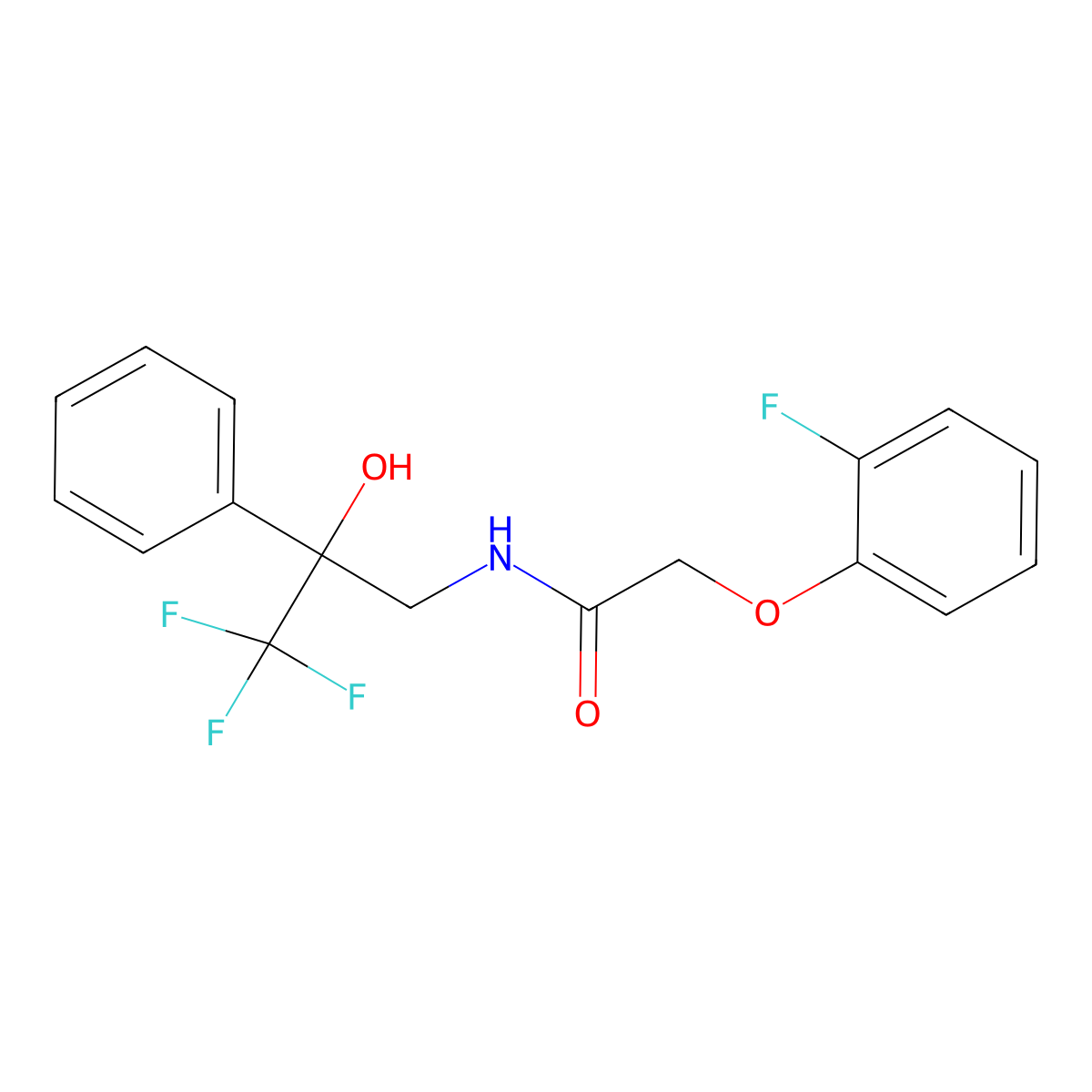 2-(2-fluorophenoxy)-N-(3,3,3-trifluoro-2-hydroxy-2-phenylpropyl)acetamide molecular structure, CAS 1351620-45-5
