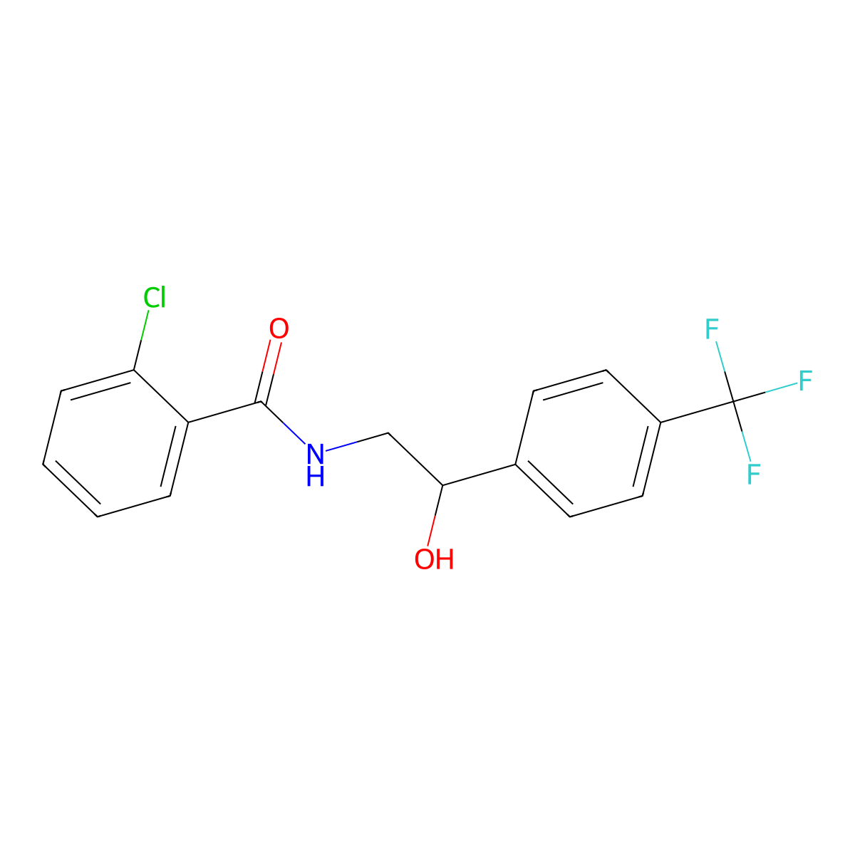 2-chloro-N-{2-hydroxy-2-[4-(trifluoromethyl)phenyl]ethyl}benzamide molecular structure, CAS 1351620-56-8