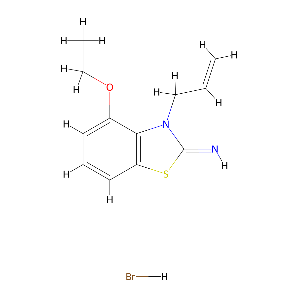 3-allyl-4-ethoxybenzo[d]thiazol-2(3H)-imine hydrobromide molecular structure, CAS 1351620-65-9