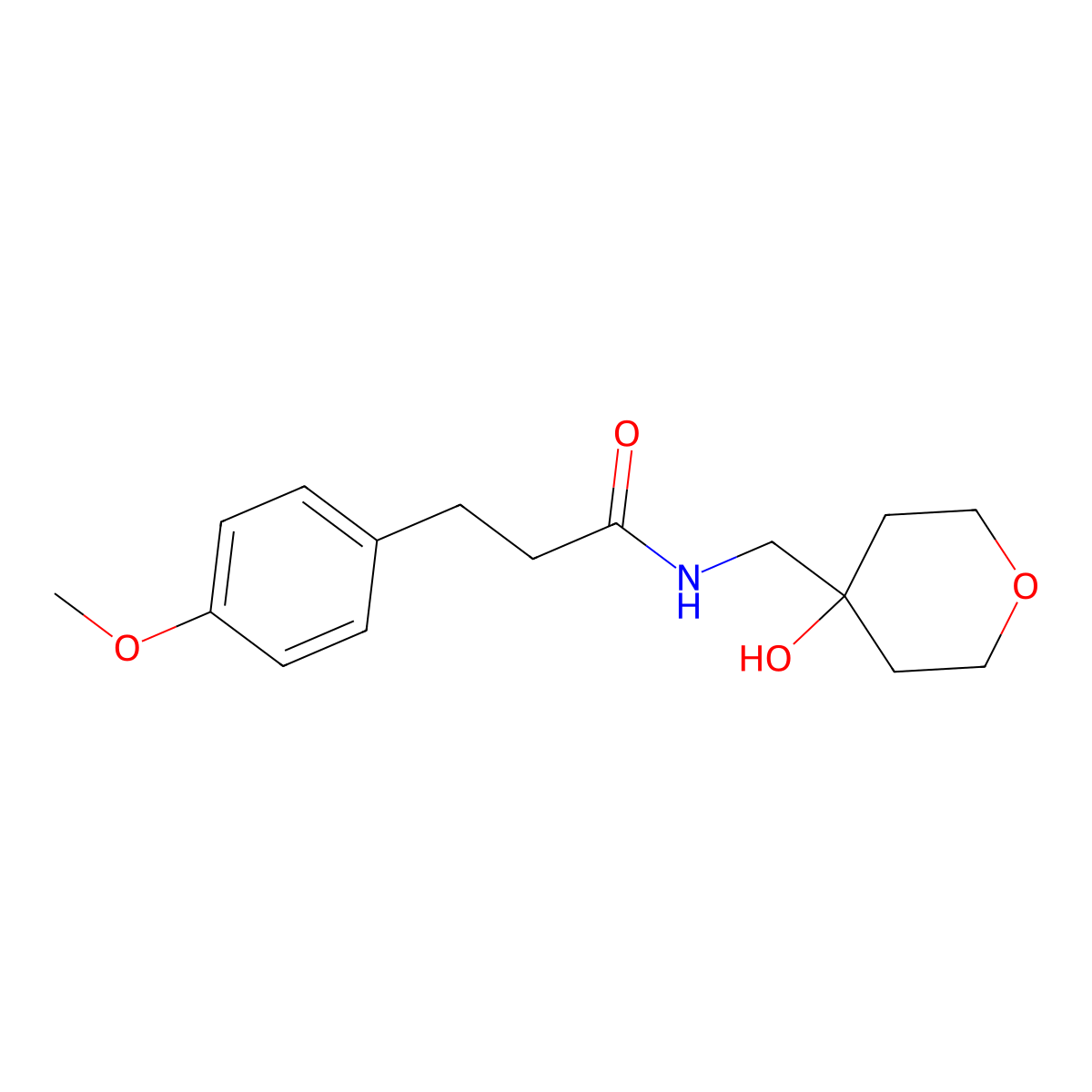 N-[(4-hydroxyoxan-4-yl)methyl]-3-(4-methoxyphenyl)propanamide molecular structure, CAS 1351620-68-2