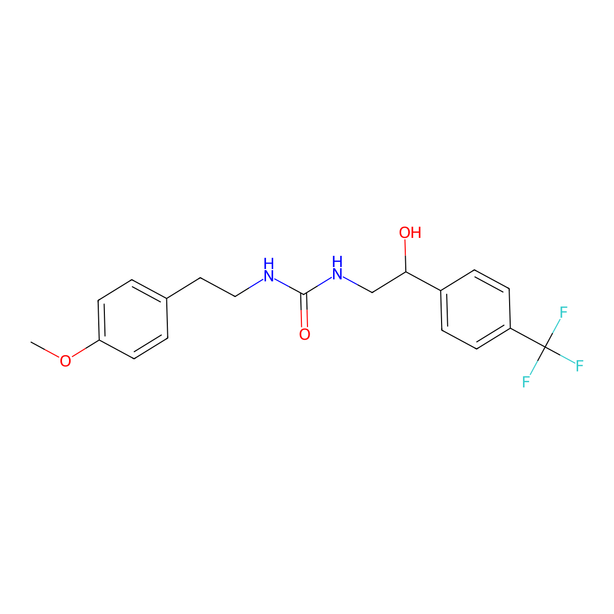 1-(2-Hydroxy-2-(4-(trifluoromethyl)phenyl)ethyl)-3-(4-methoxyphenethyl)urea molecular structure, CAS 1351620-75-1