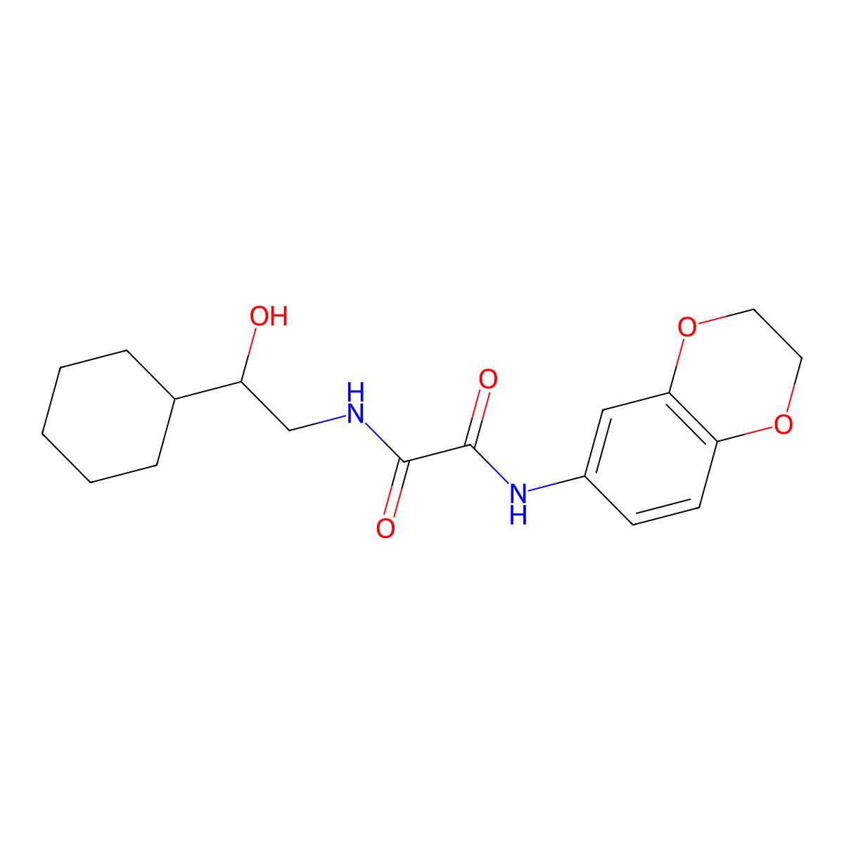 N1-(2-cyclohexyl-2-hydroxyethyl)-N2-(2,3-dihydrobenzo[b][1,4]dioxin-6-yl)oxalamide molecular structure, CAS 1351620-82-0