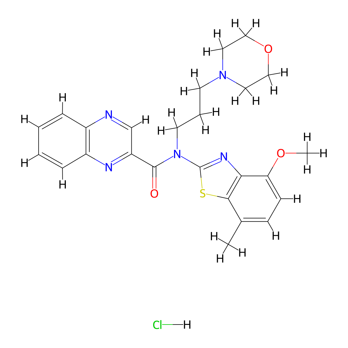 N-(4-methoxy-7-methylbenzo[d]thiazol-2-yl)-N-(3-morpholinopropyl)quinoxaline-2-carboxamide hydrochloride molecular structure, CAS 1351620-83-1
