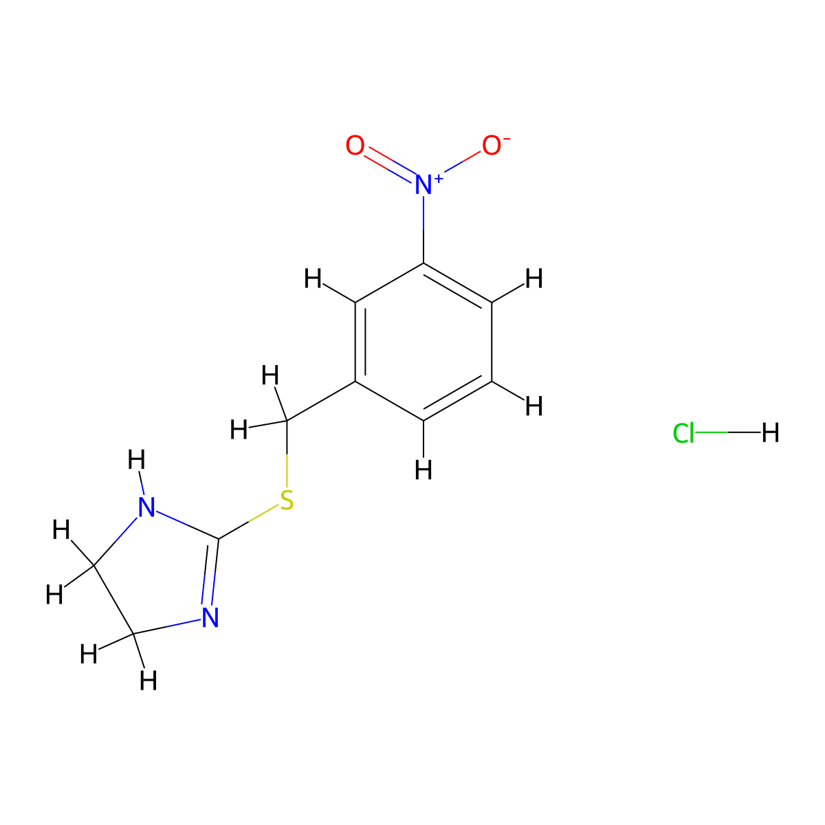 2-[(3-nitrobenzyl)thio]-4,5-dihydro-1H-imidazole hydrochloride molecular structure, CAS 1351620-84-2