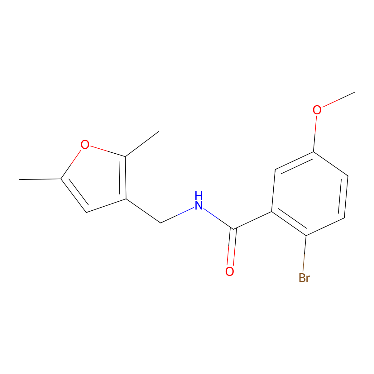 2-bromo-N-[(2,5-dimethylfuran-3-yl)methyl]-5-methoxybenzamide molecular structure, CAS 1351620-86-4