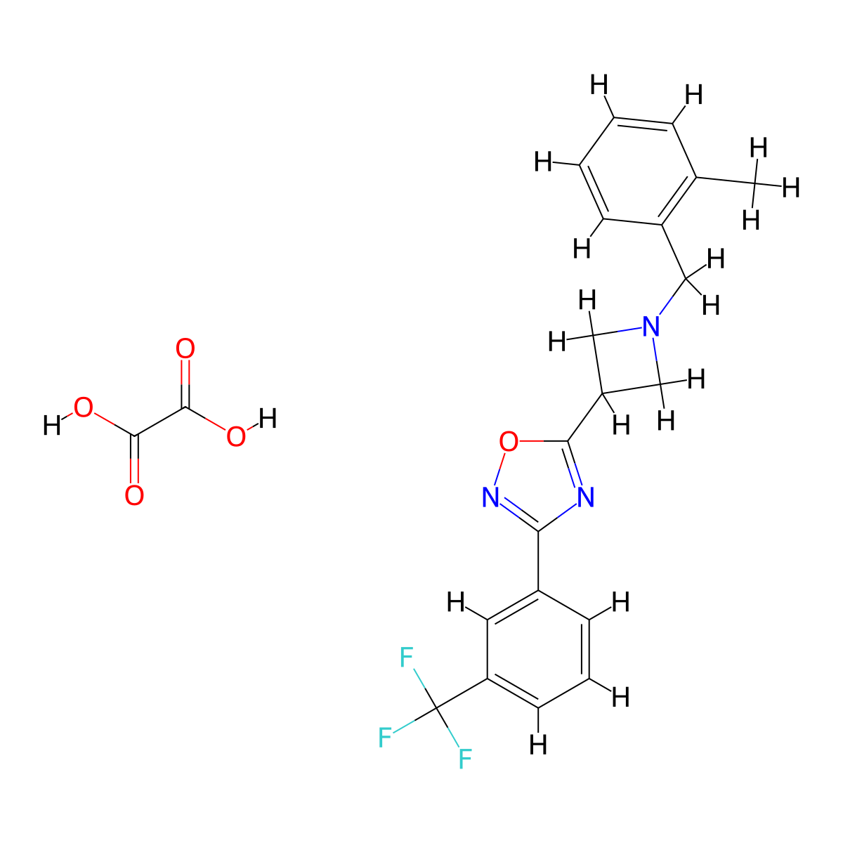 5-(1-(2-Methylbenzyl)azetidin-3-yl)-3-(3-(trifluoromethyl)phenyl)-1,2,4-oxadiazole oxalate molecular structure, CAS 1351620-90-0
