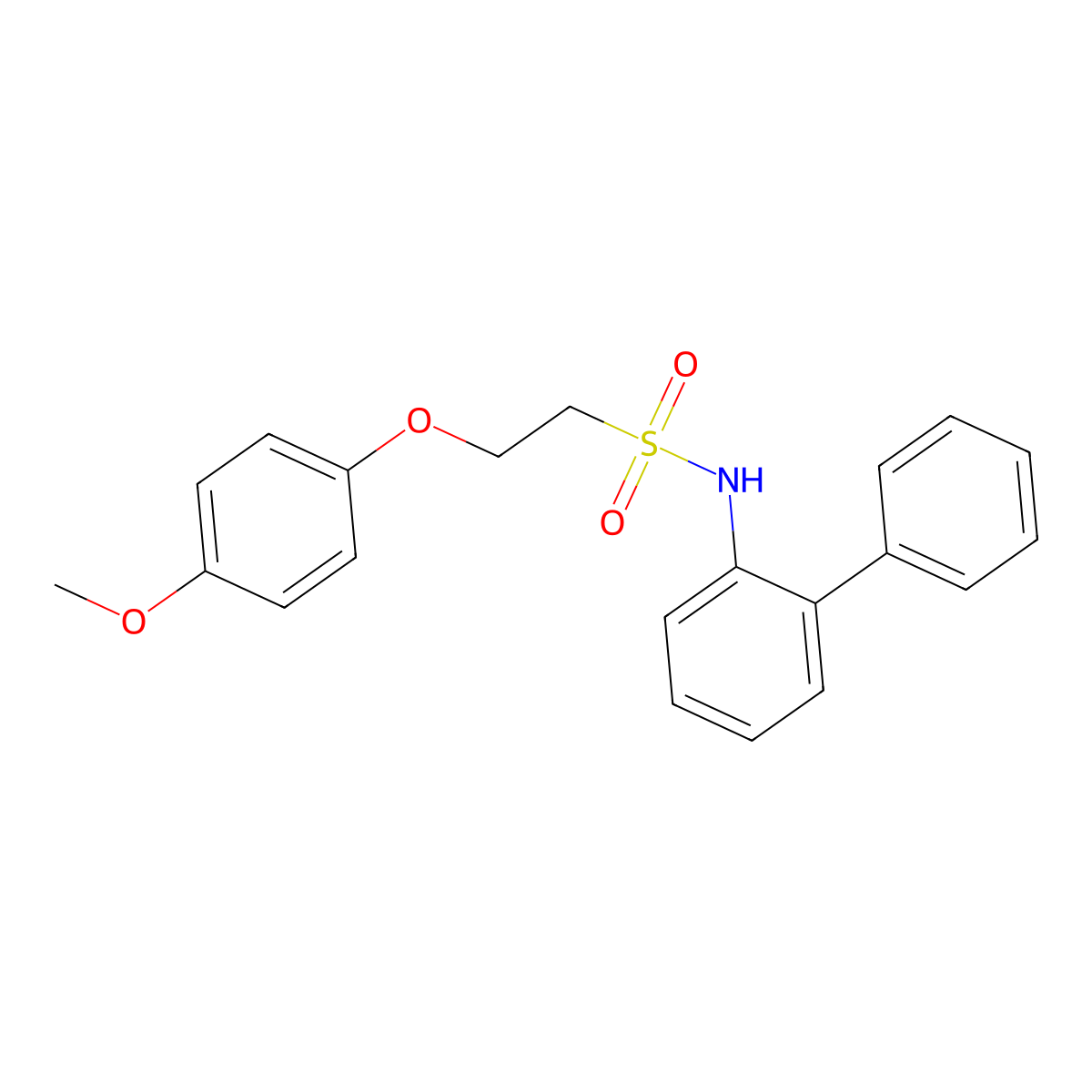 N-([1,1'-biphenyl]-2-yl)-2-(4-methoxyphenoxy)ethanesulfonamide molecular structure, CAS 1351620-96-6