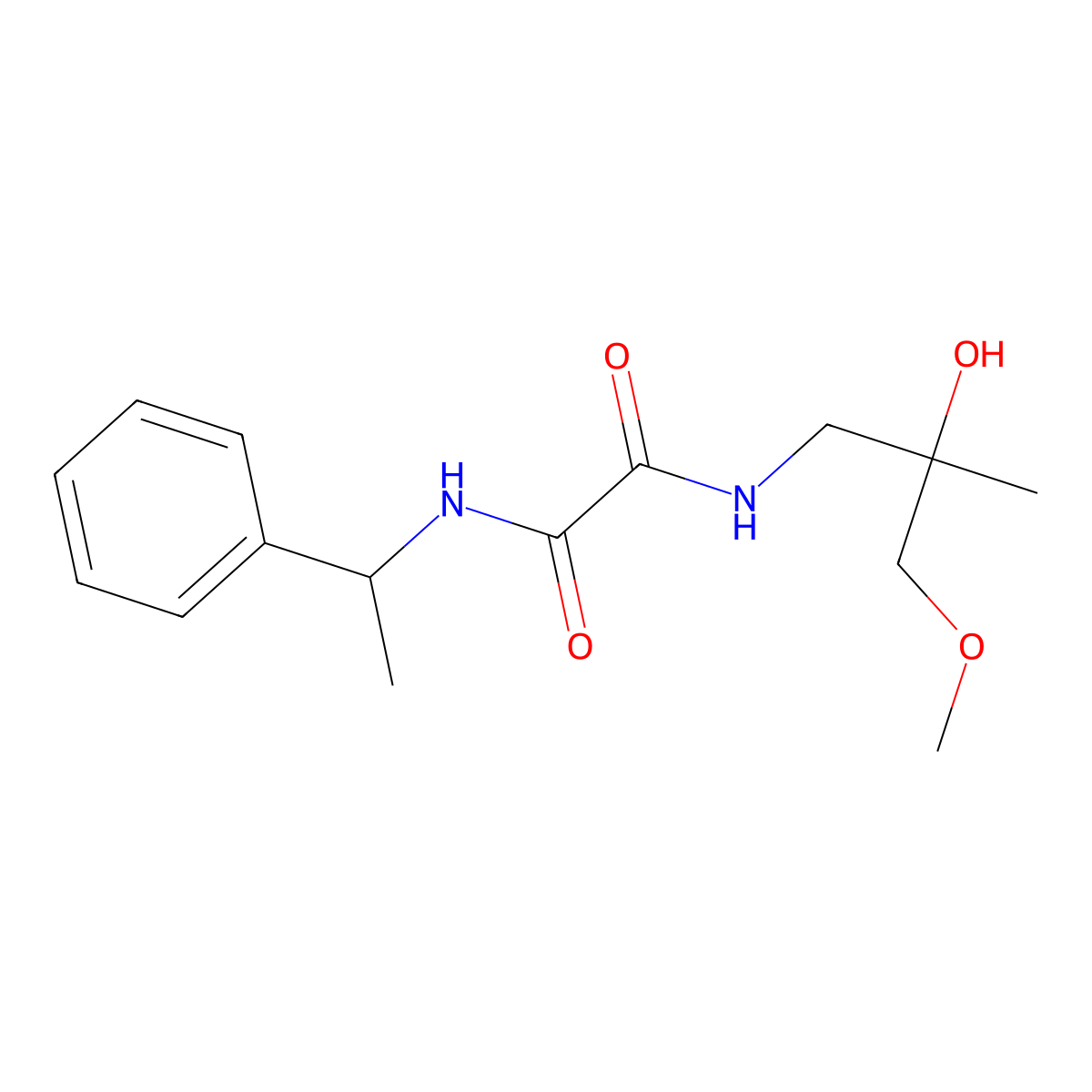 N1-(2-hydroxy-3-methoxy-2-methylpropyl)-N2-(1-phenylethyl)oxalamide molecular structure, CAS 1351621-02-7