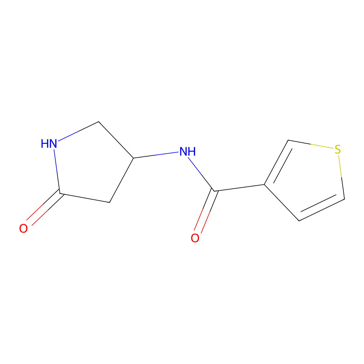 N-(5-oxopyrrolidin-3-yl)thiophene-3-carboxamide molecular structure, CAS 1351621-05-0