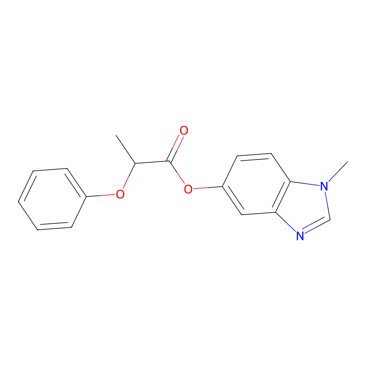 1-methyl-1H-benzo[d]imidazol-5-yl 2-phenoxypropanoate molecular structure, CAS 1351621-12-9