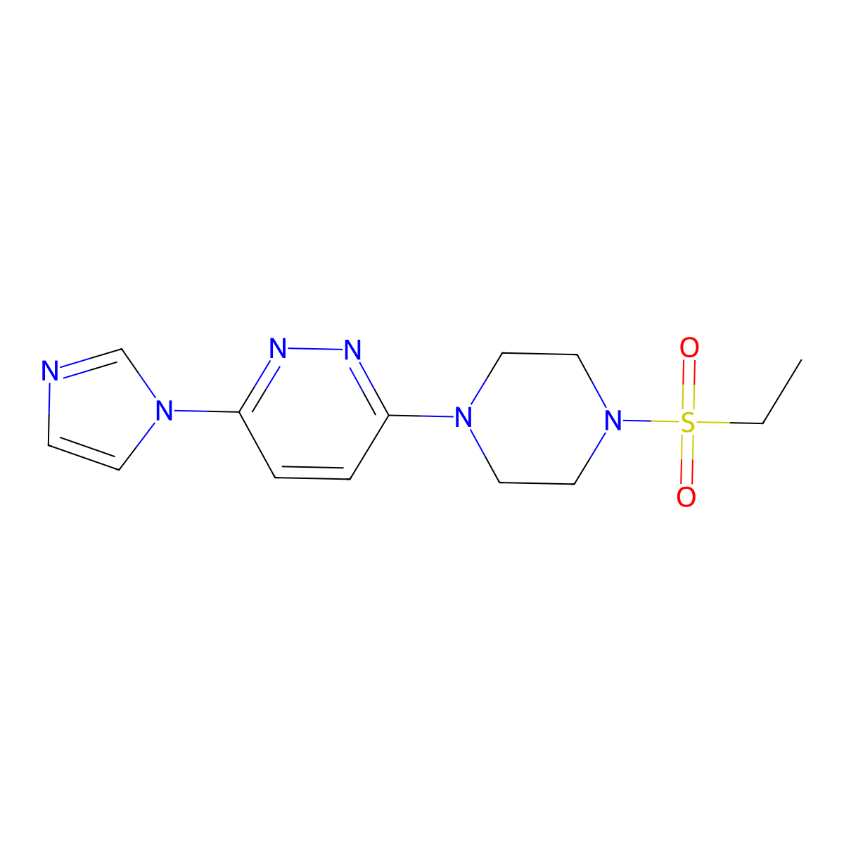 3-(4-(ethylsulfonyl)piperazin-1-yl)-6-(1H-imidazol-1-yl)pyridazine molecular structure, CAS 1351621-18-5