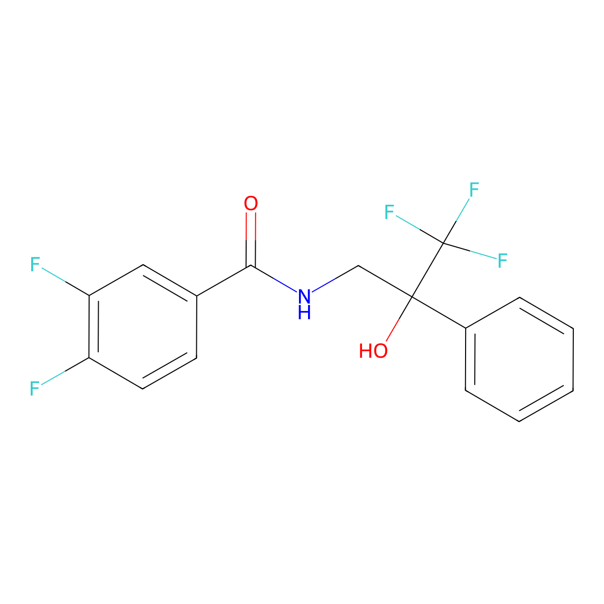3,4-difluoro-N-(3,3,3-trifluoro-2-hydroxy-2-phenylpropyl)benzamide molecular structure, CAS 1351621-45-8