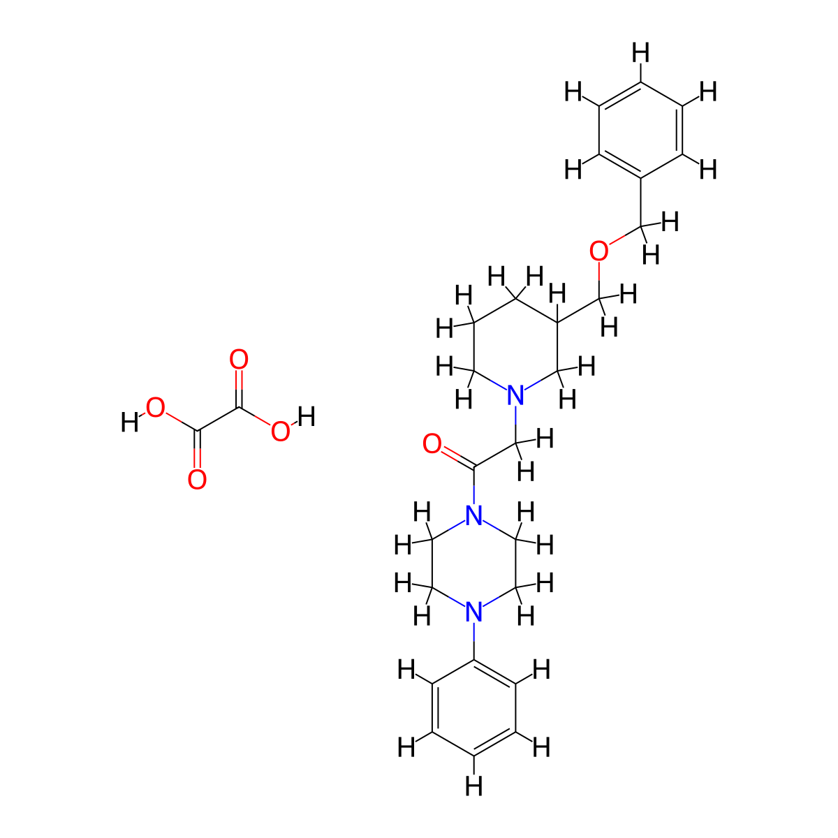 2-(3-((Benzyloxy)methyl)piperidin-1-yl)-1-(4-phenylpiperazin-1-yl)ethanone oxalate molecular structure, CAS 1351621-54-9
