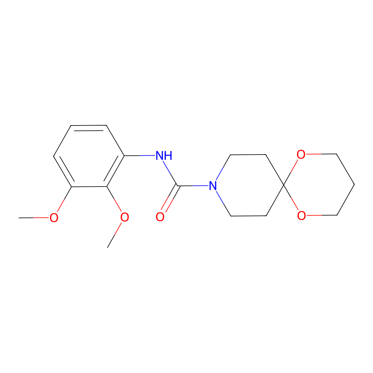 N-(2,3-dimethoxyphenyl)-1,5-dioxa-9-azaspiro[5.5]undecane-9-carboxamide molecular structure, CAS 1351621-57-2