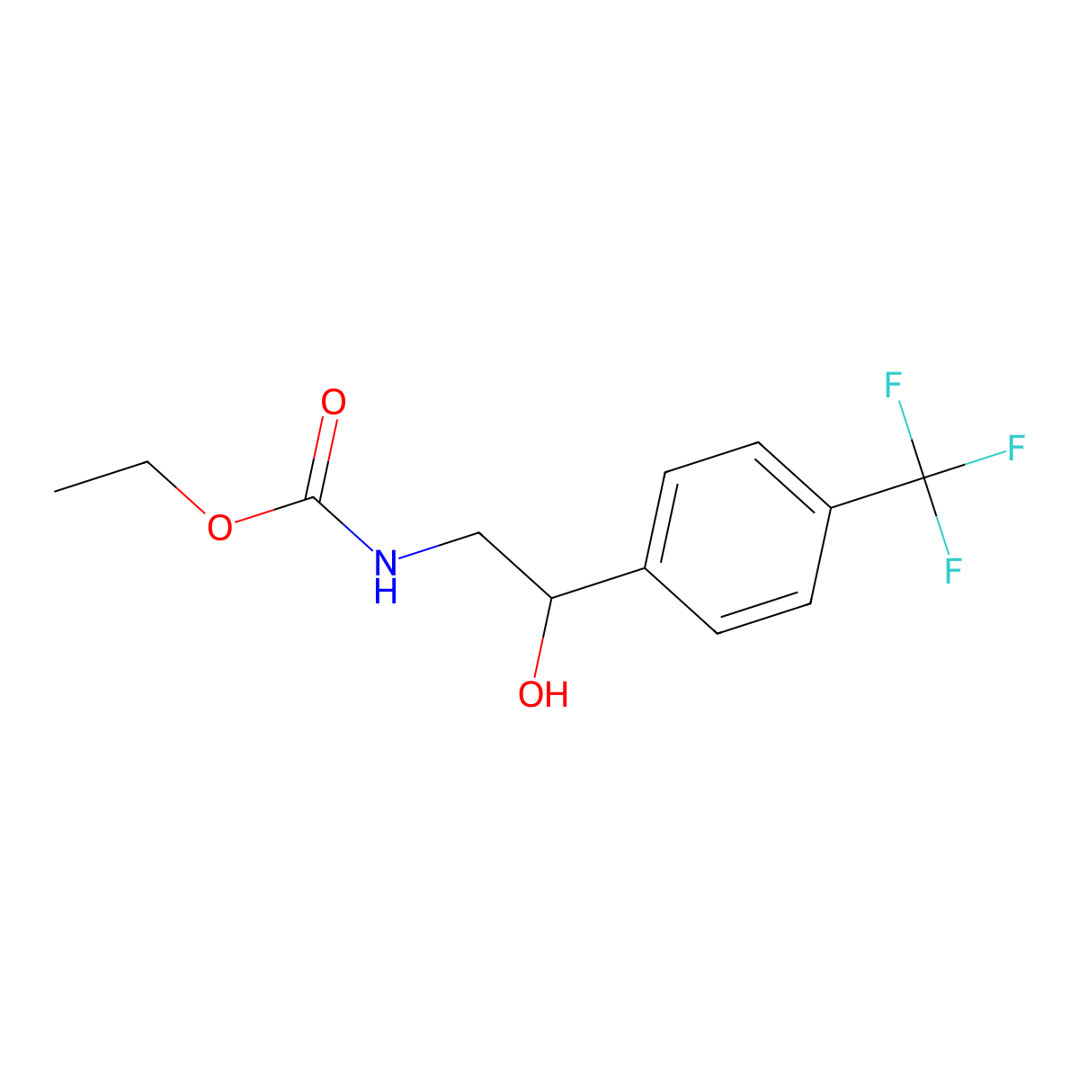 Ethyl (2-hydroxy-2-(4-(trifluoromethyl)phenyl)ethyl)carbamate molecular structure, CAS 1351621-73-2