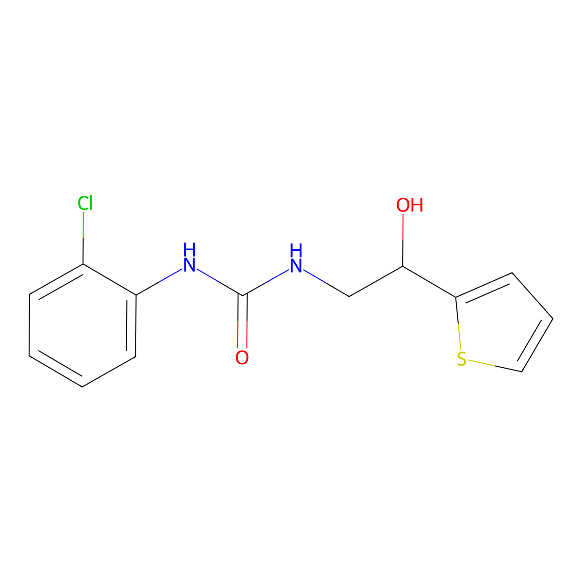 1-(2-Chlorophenyl)-3-[2-hydroxy-2-(thiophen-2-yl)ethyl]urea molecular structure, CAS 1351621-78-7