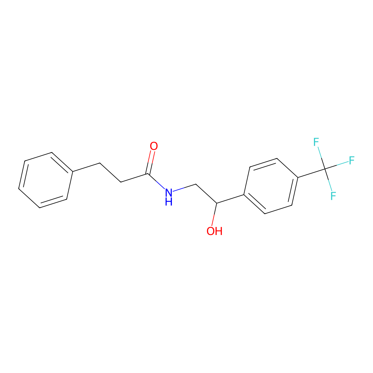 N-(2-hydroxy-2-(4-(trifluoromethyl)phenyl)ethyl)-3-phenylpropanamide molecular structure, CAS 1351621-80-1