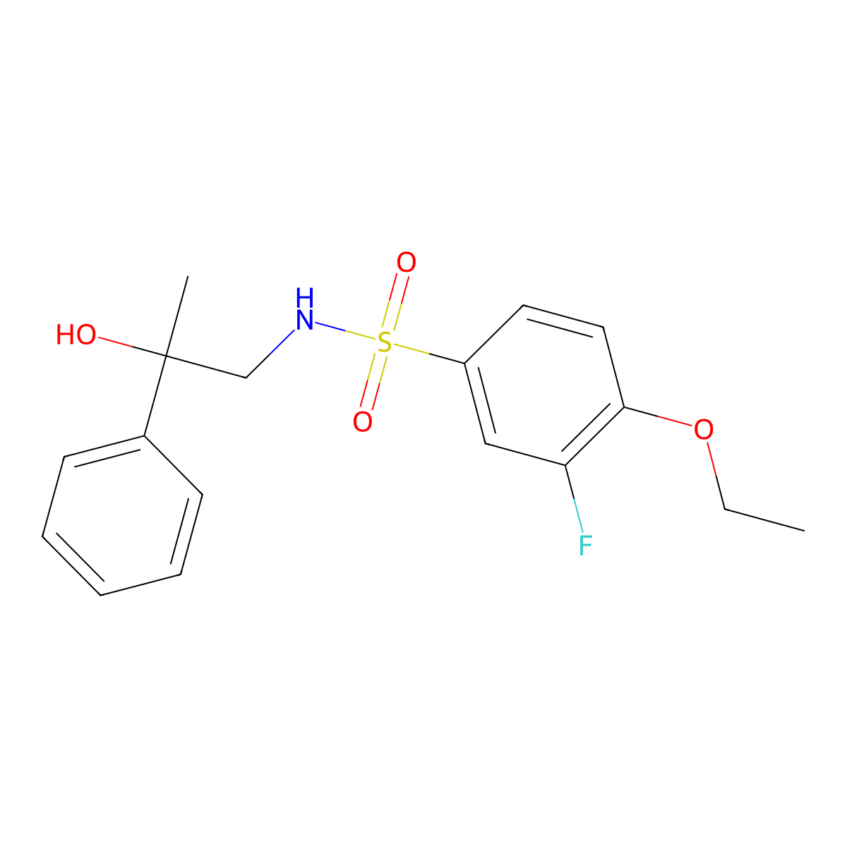 4-ethoxy-3-fluoro-N-(2-hydroxy-2-phenylpropyl)benzenesulfonamide molecular structure, CAS 1351621-81-2