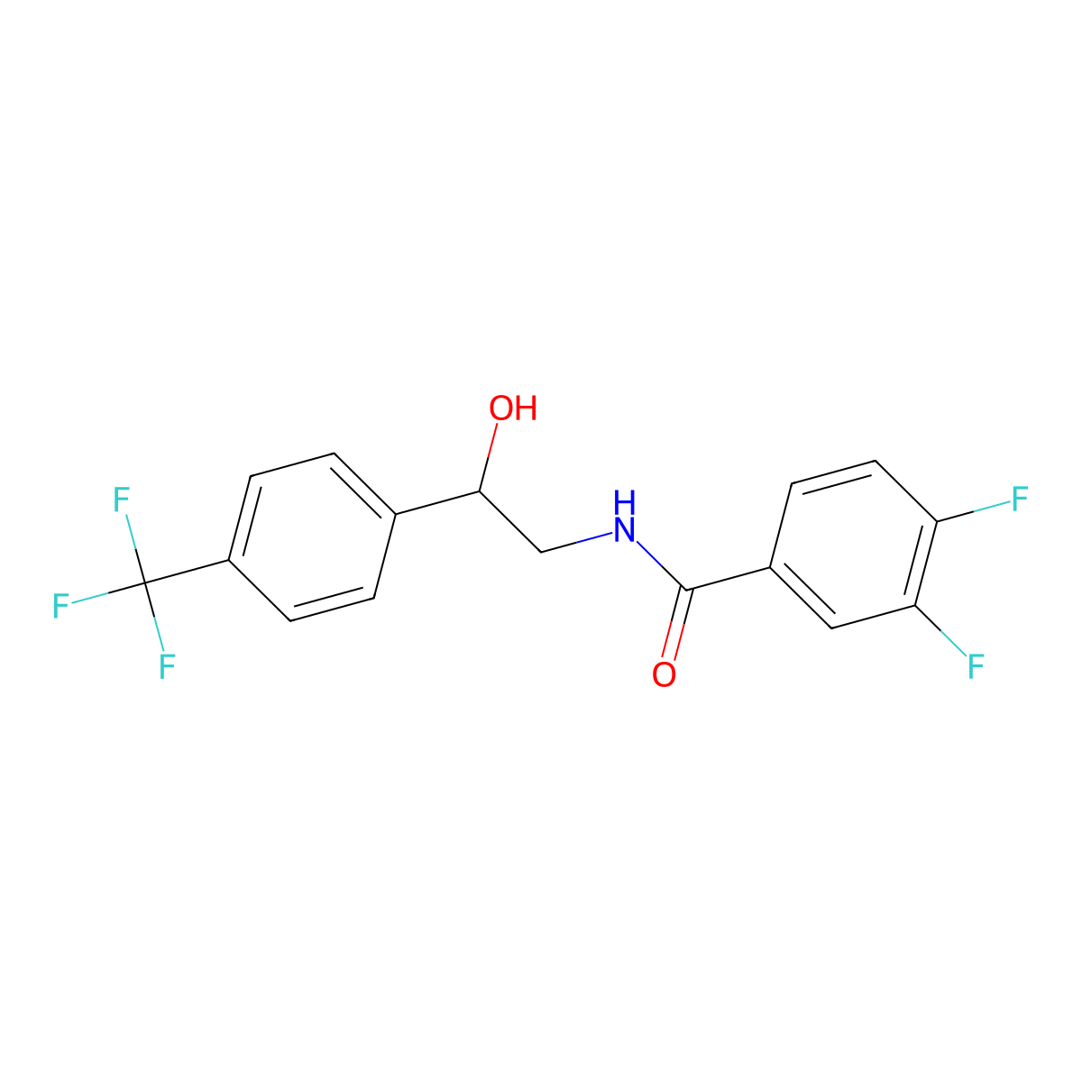 3,4-difluoro-N-(2-hydroxy-2-(4-(trifluoromethyl)phenyl)ethyl)benzamide molecular structure, CAS 1351621-84-5