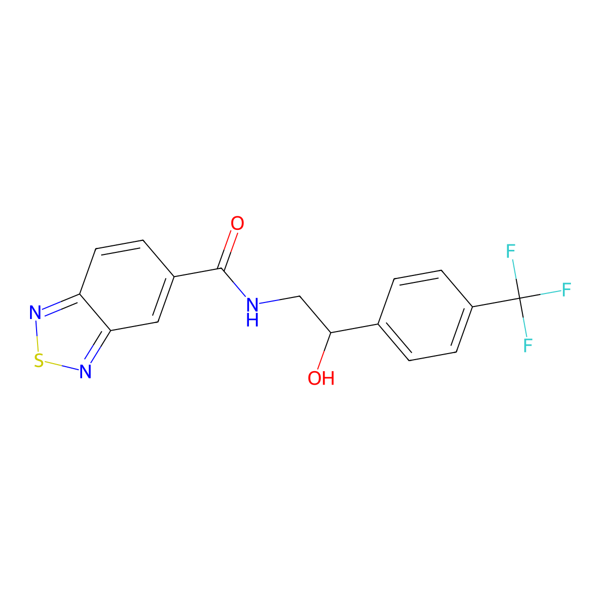 N-{2-hydroxy-2-[4-(trifluoromethyl)phenyl]ethyl}-2,1,3-benzothiadiazole-5-carboxamide molecular structure, CAS 1351621-88-9
