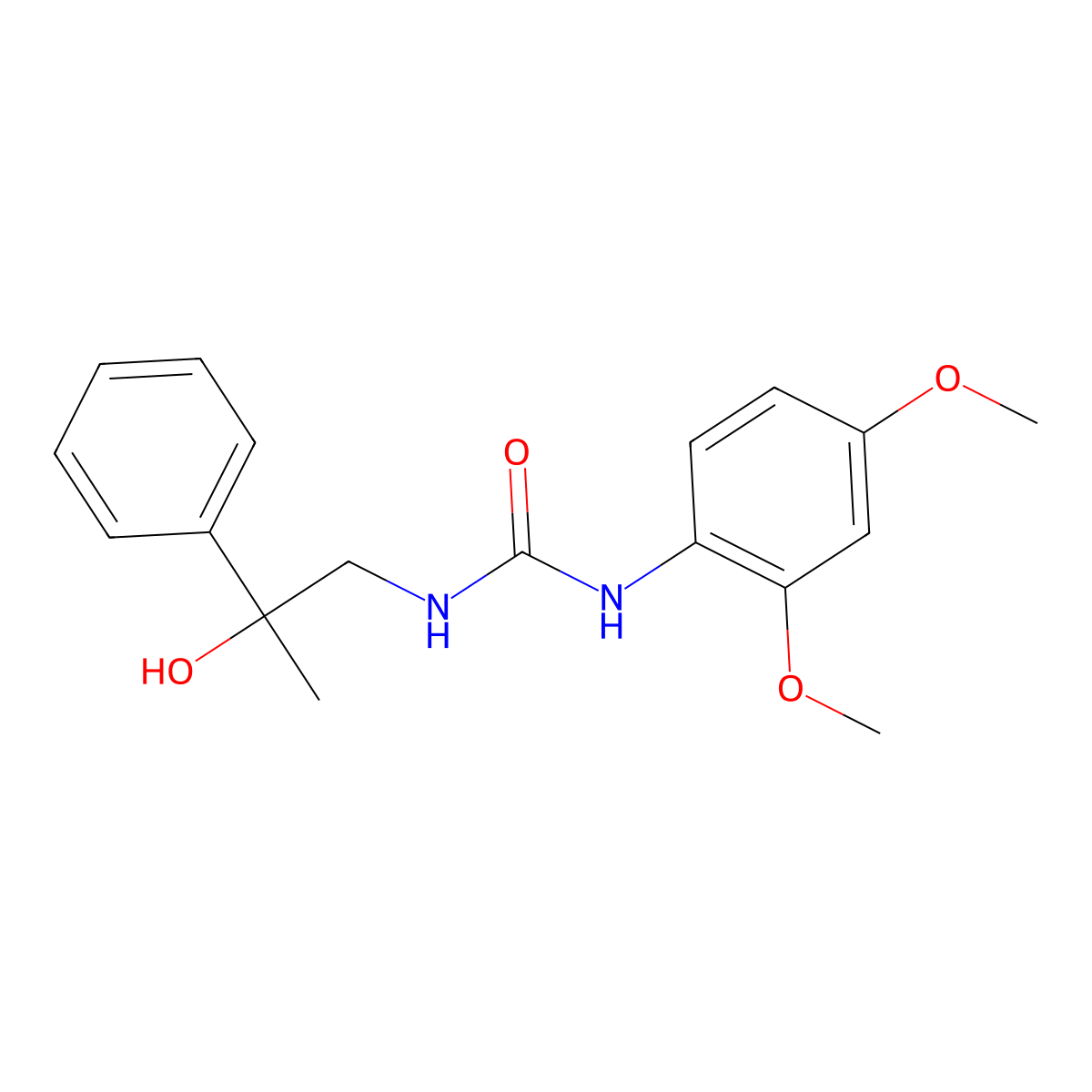 1-(2,4-Dimethoxyphenyl)-3-(2-hydroxy-2-phenylpropyl)urea molecular structure, CAS 1351621-90-3