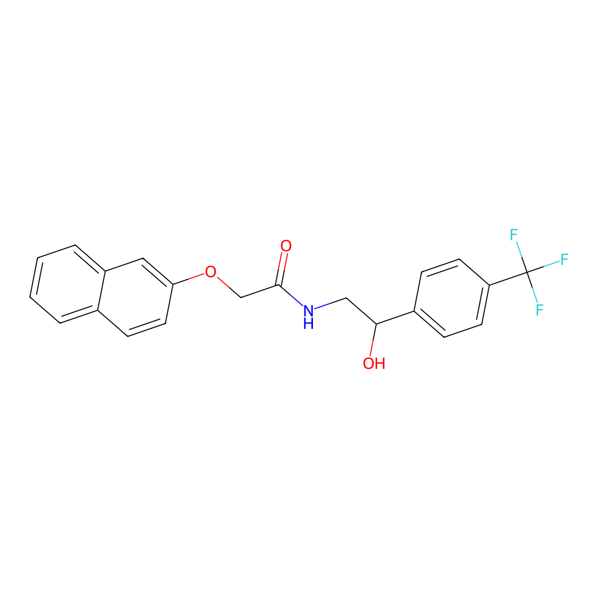 N-{2-hydroxy-2-[4-(trifluoromethyl)phenyl]ethyl}-2-(naphthalen-2-yloxy)acetamide molecular structure, CAS 1351621-93-6