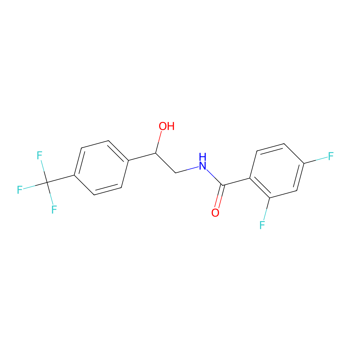 2,4-difluoro-N-{2-hydroxy-2-[4-(trifluoromethyl)phenyl]ethyl}benzamide molecular structure, CAS 1351621-97-0