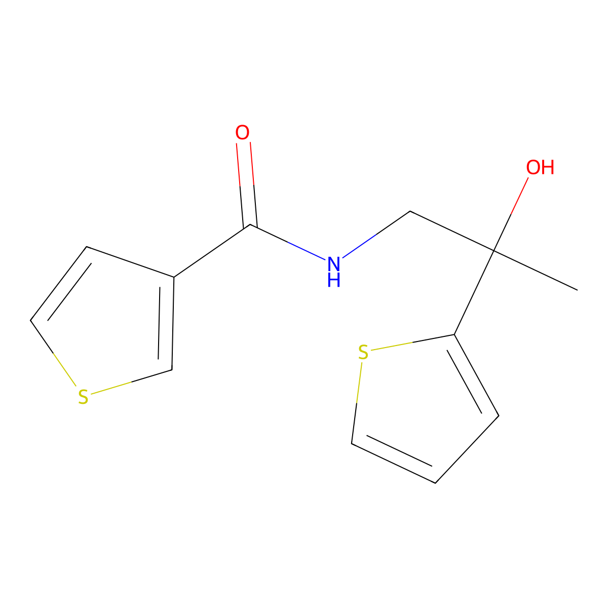 N-(2-hydroxy-2-(thiophen-2-yl)propyl)thiophene-3-carboxamide molecular structure, CAS 1351622-01-9