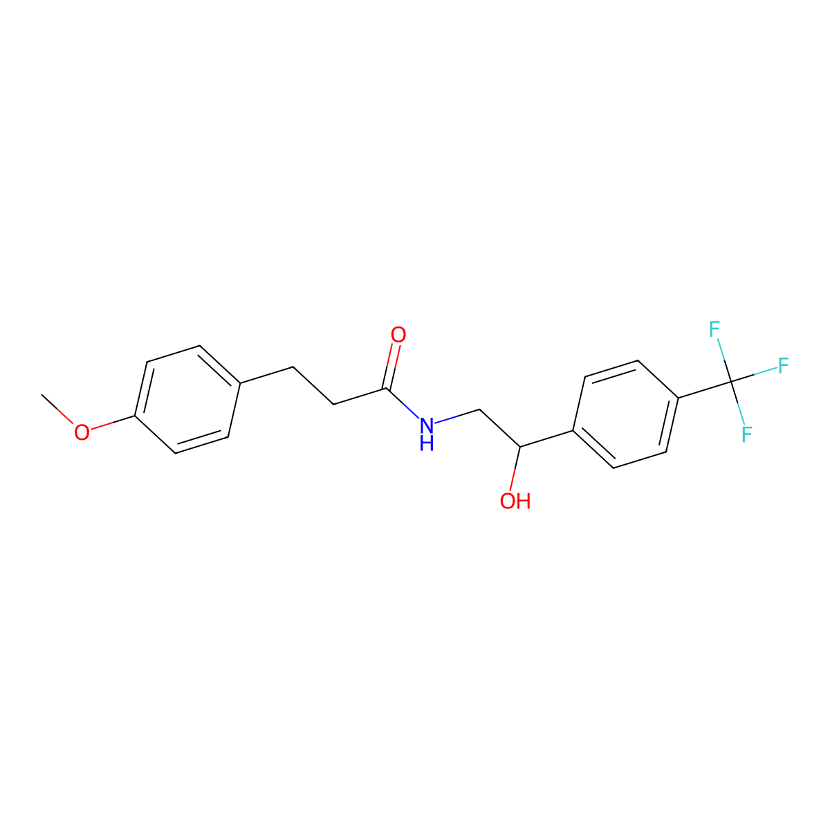 N-{2-hydroxy-2-[4-(trifluoromethyl)phenyl]ethyl}-3-(4-methoxyphenyl)propanamide molecular structure, CAS 1351622-03-1