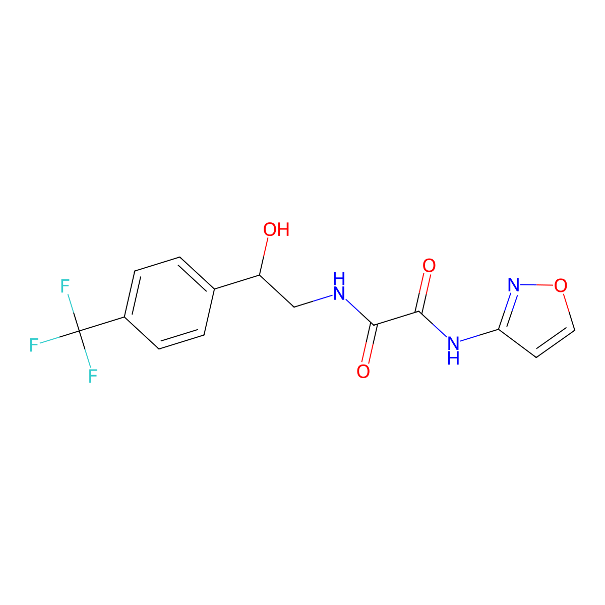 N1-(2-hydroxy-2-(4-(trifluoromethyl)phenyl)ethyl)-N2-(isoxazol-3-yl)oxalamide molecular structure, CAS 1351622-11-1