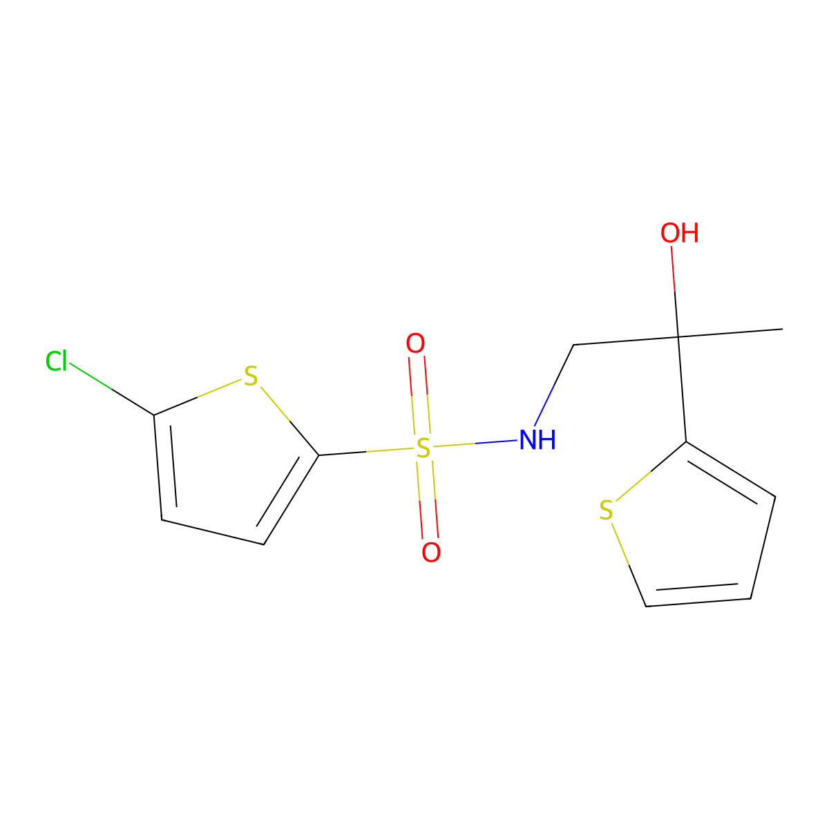 5-chloro-N-[2-hydroxy-2-(thiophen-2-yl)propyl]thiophene-2-sulfonamide molecular structure, CAS 1351622-16-6