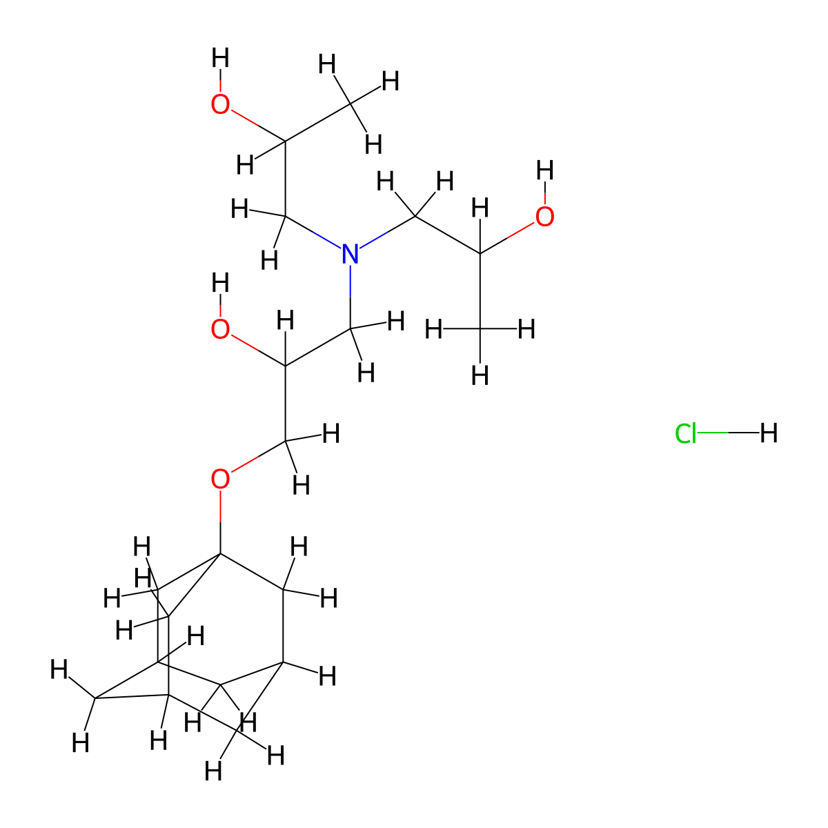 1-(Adamantan-1-yloxy)-3-[bis(2-hydroxypropyl)amino]propan-2-ol hydrochloride molecular structure, CAS 1351622-26-8